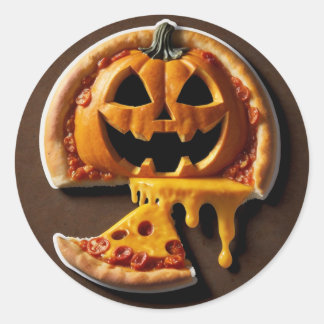 Pizza Fright Night the Cheesiest Halloween überras Runder Aufkleber
