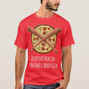 Pizza Fun und Baseball Lover Vater Mama Son Daught T-Shirt