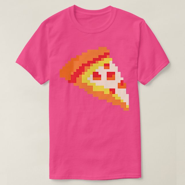 Pizza Funny Fast Food Pixel Art Video Gamer Gaming T-Shirt (Design vorne)