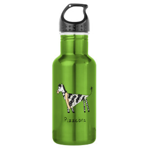 Pizza Funny Kids Zebra Edelstahlflasche