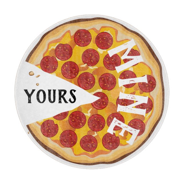 Pizza Funny pepperoni niedlich Schneidebrett (Vorderseite)