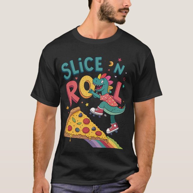 Pizza für Dinasour T-Shirt (Vorderseite)