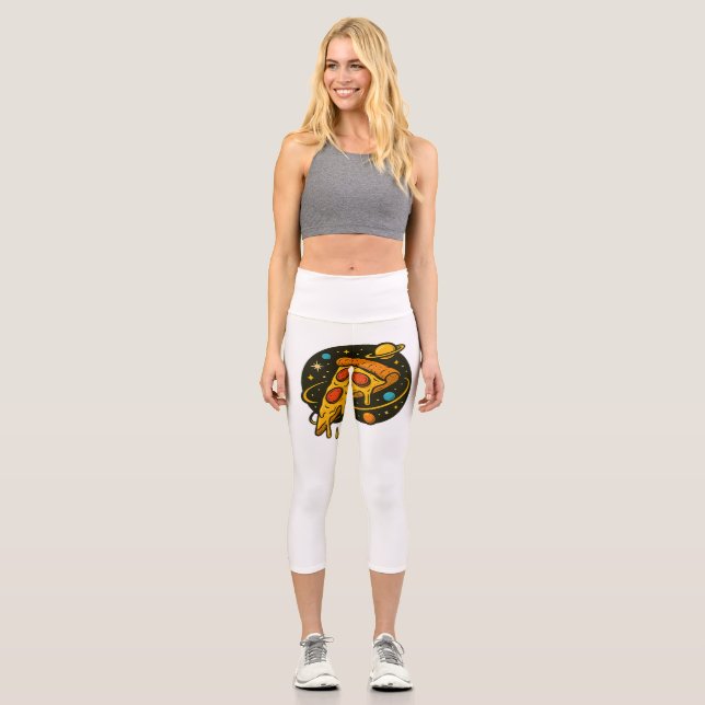 Pizza Galaxy - Kosmische Scheibe des Geschmacks Capri Leggings (Vorderseite)