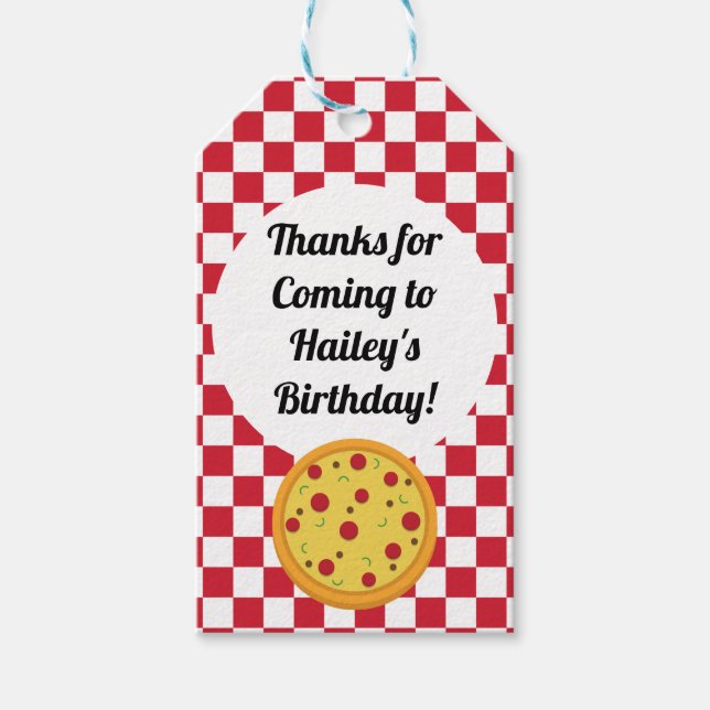 Pizza Gastgeschenk Tag Geschenkanhänger (Vorderseite)