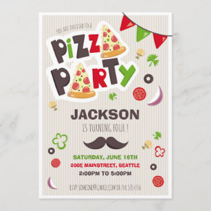 Pizza-Geburtstags-Einladung - Pizza-Party laden Einladung