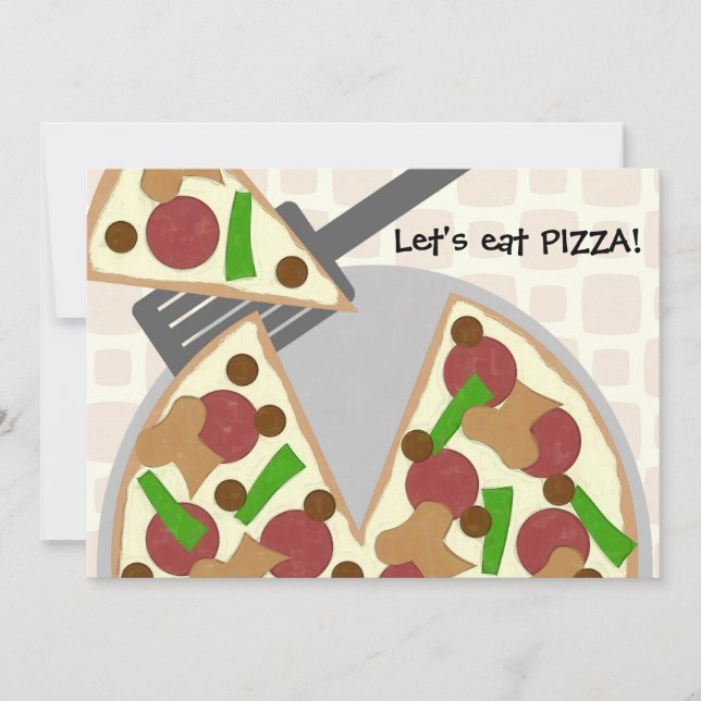 Pizza Geburtstagsparty Einladung (Vorderseite)