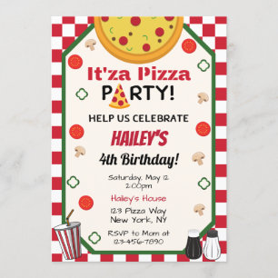 Pizza Geburtstagsparty Einladung
