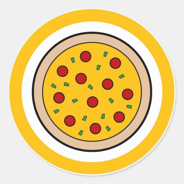 Pizza-Geschmacksschilder Runder Aufkleber (Vorderseite)