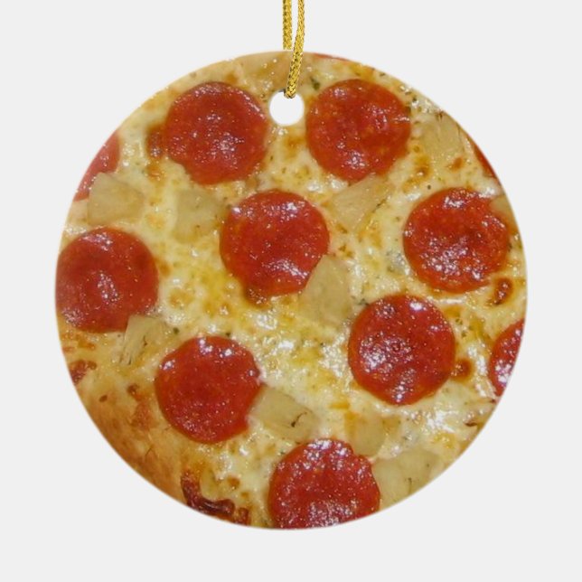 PIZZA-Gewohnheitsverzierung Keramik Ornament (Vorne)