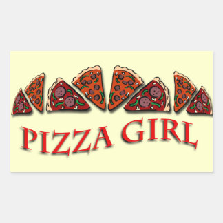 Pizza Girl Rechteckiger Aufkleber
