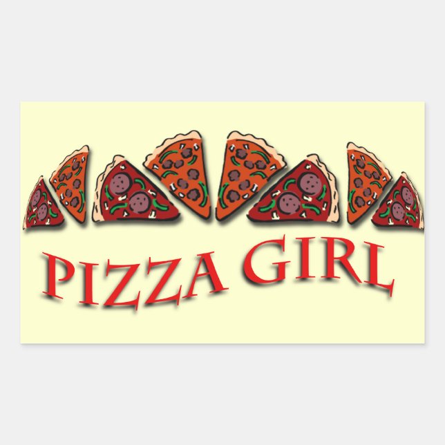 Pizza Girl Rechteckiger Aufkleber (Vorderseite)