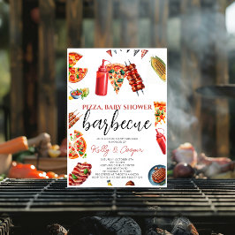 Pizza Grillen Sauce Babydusche Einladung