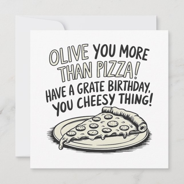 Pizza Happy Birthday Karte (Vorderseite)