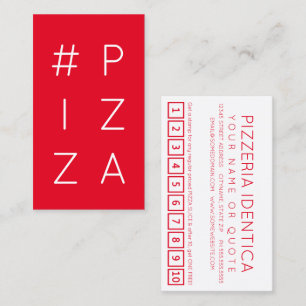 #PIZZA Hashtag Loyalitätskarte Treuekarte
