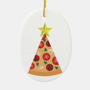 pizza hässlicher weihnachtsbaum lustig keramik ornament
