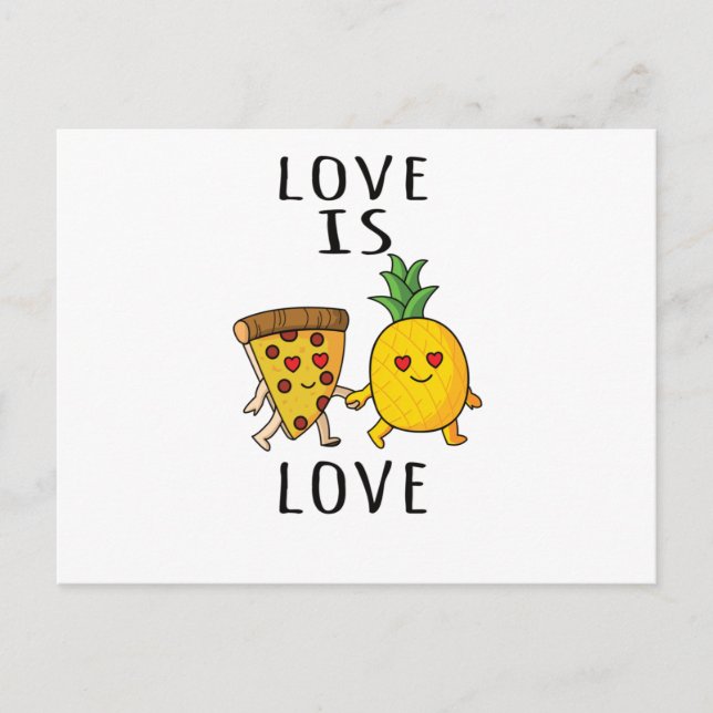 Pizza Hawaii Ananas Pizza Food Postkarte (Vorderseite)