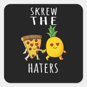 Pizza Hawaii Ananas Pizza Food Quadratischer Aufkleber