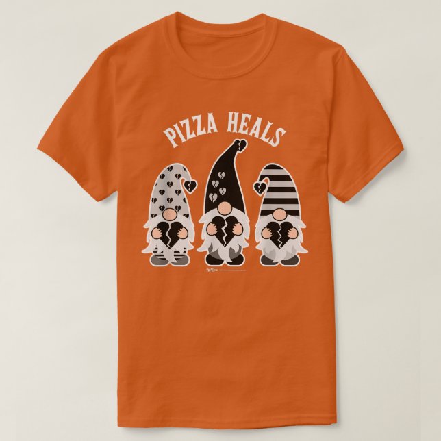 Pizza Heals Anti-valentine's Day Gnomes 3266 T-Shirt (Design vorne)