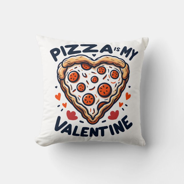 Pizza Heart Valentine Kissen (Vorderseite)