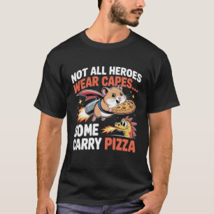 Pizza-Held Hamster Lustiger Raumzustelldienst T-Shirt