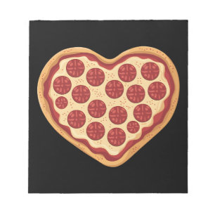 Pizza Herzform Süß Valentinstag Notizblock