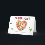 Pizza Herzklopfen Kinderdusche DANK Dankeskarte<br><div class="desc">Schnitt! Schnitt! Baby!</div>