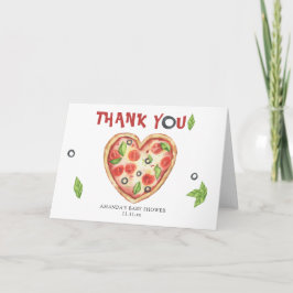 Pizza Herzklopfen Kinderdusche DANK Dankeskarte