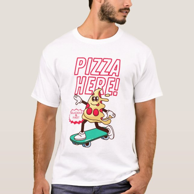 Pizza hier T-Shirt (Vorderseite)