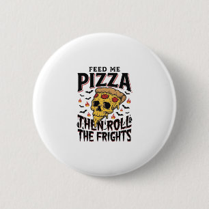 Pizza-Horror-Shirt Vintage-Gravur Filmnacht D Button