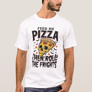 Pizza-Horror-Shirt Vintage-Gravur Filmnacht D T-Shirt