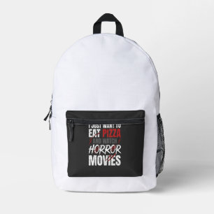 Pizza-Horrorfilme-Halloween-Design_1 Bedruckter Rucksack