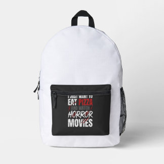 Pizza-Horrorfilme-Halloween-Design_1 Bedruckter Rucksack