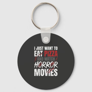 Pizza-Horrorfilme-Halloween-Design_1 Schlüsselanhänger