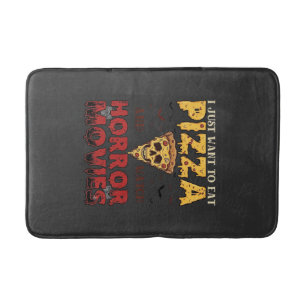Pizza-Horrorfilme Halloween-Totenkopf-Fledermäuse  Badematte
