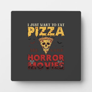 Pizza-Horrorfilme Halloween-Totenkopf-Fledermäuse Fotoplatte