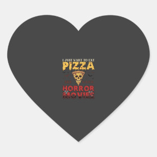 Pizza-Horrorfilme Halloween-Totenkopf-Fledermäuse Herz-Aufkleber
