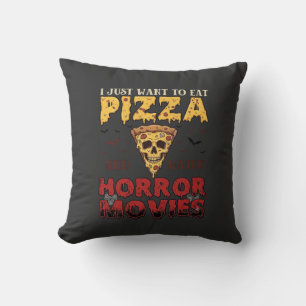 Pizza-Horrorfilme Halloween-Totenkopf-Fledermäuse  Kissen