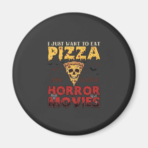 Pizza-Horrorfilme Halloween-Totenkopf-Fledermäuse  Magnet