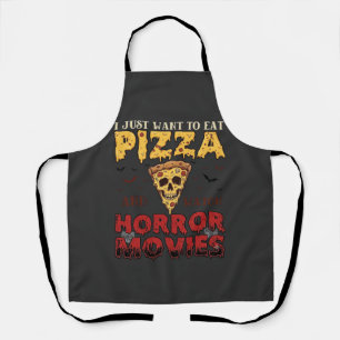 Pizza-Horrorfilme Halloween-Totenkopf-Fledermäuse  Schürze