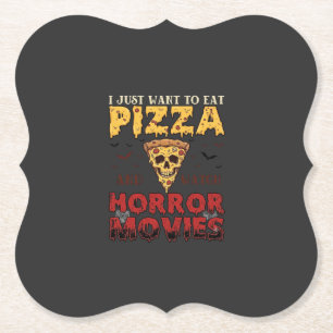 Pizza-Horrorfilme Halloween-Totenkopf-Fledermäuse Untersetzer