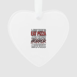 Pizza-Horrorfilme Vintage-Halloween-Typografie S Ornament