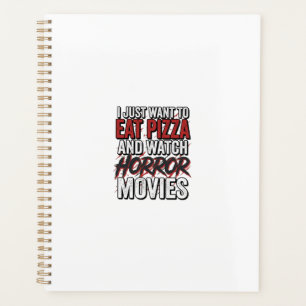 Pizza-Horrorfilme Vintage-Halloween-Typografie S Planer