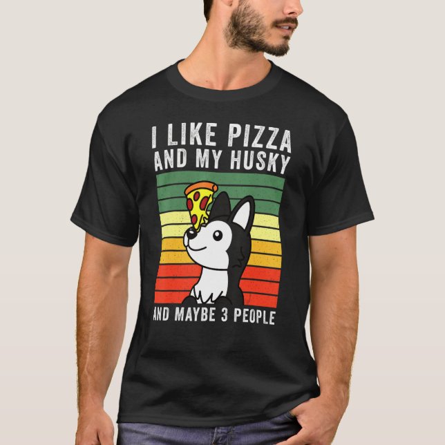 Pizza Husky Dog T-Shirt (Vorderseite)