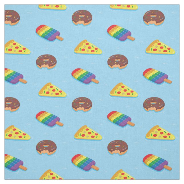 Pizza Ice Cream Pop Doughnut Pool Floating Muster Stoff (Muster)