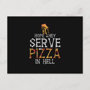 Pizza in der Hölle Feiertagspostkarte