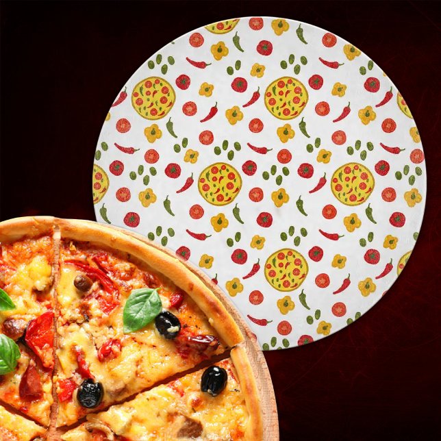 Pizza Ingredients Pattern Schneidebrett (Von Creator hochgeladen)