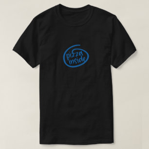 Pizza Inside Black Unisex Lustiges Tech-Parodie T-Shirt