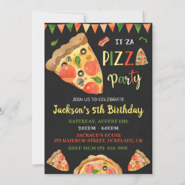 Pizza invitation anniversaire soirée italienne