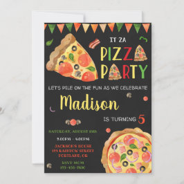 Pizza invitation anniversaire soirée italienne