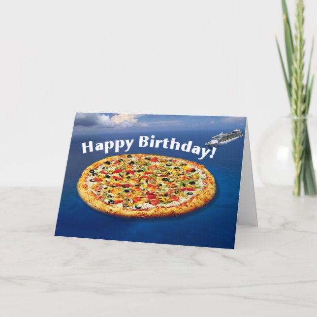 Pizza Island Geburtstagskarte Karte (Vorderseite)